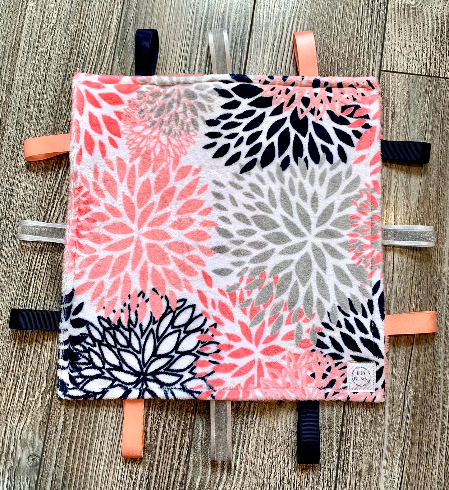 Coral and Navy Blooms WITH Crinkle