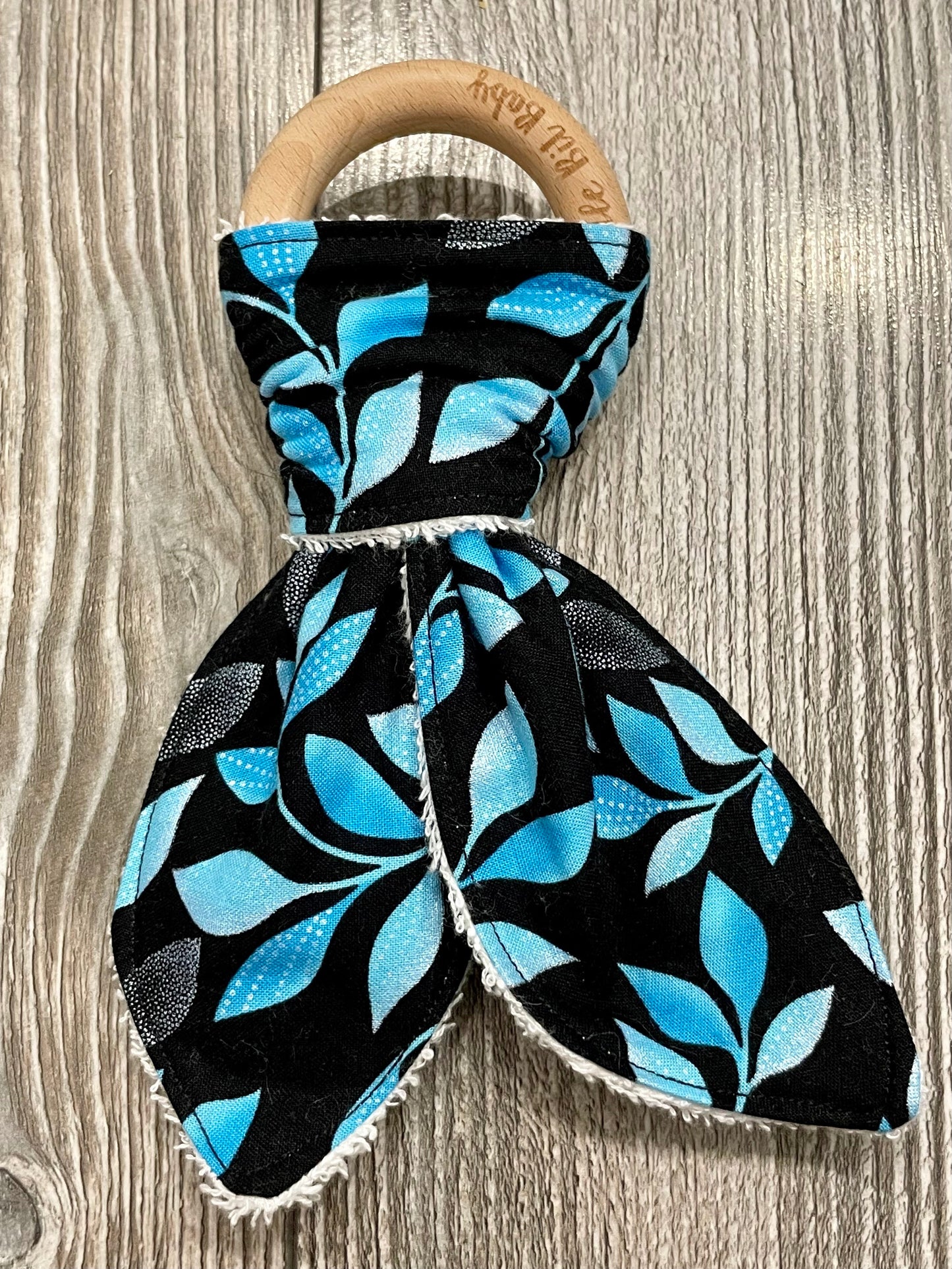 Black with Blue Leaves