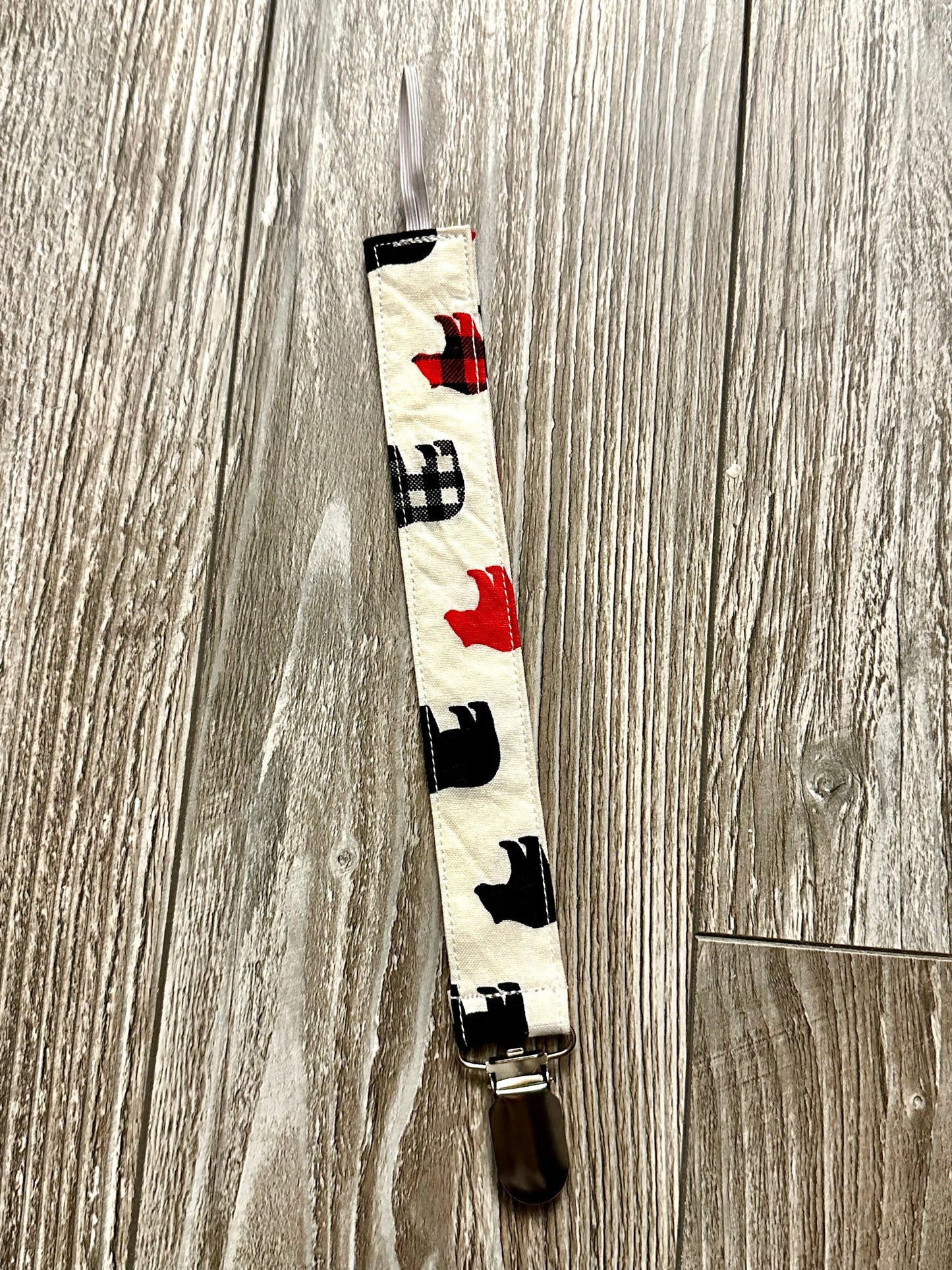 White with Black and Red Bears