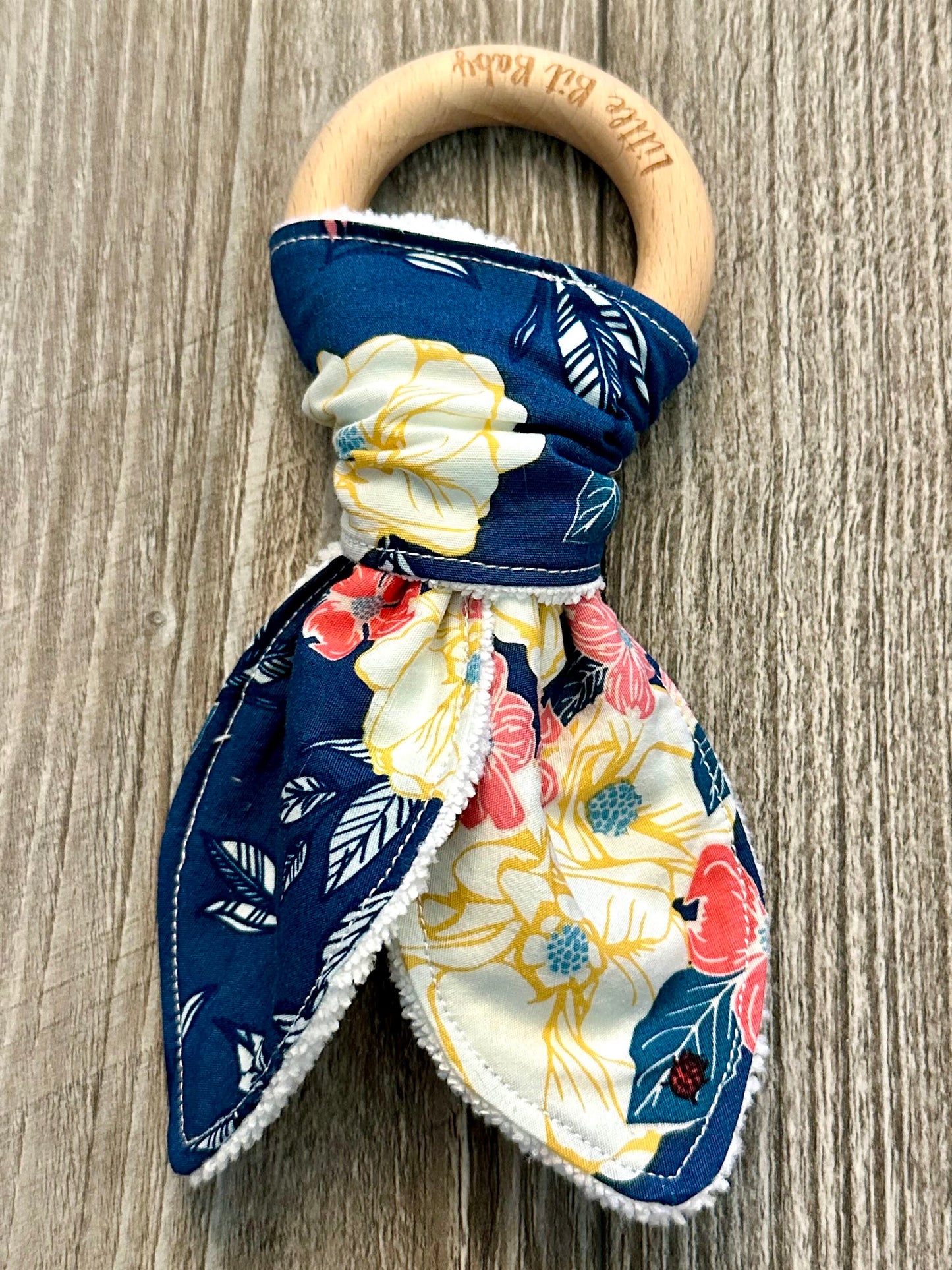 Blue with White and Pink Florals