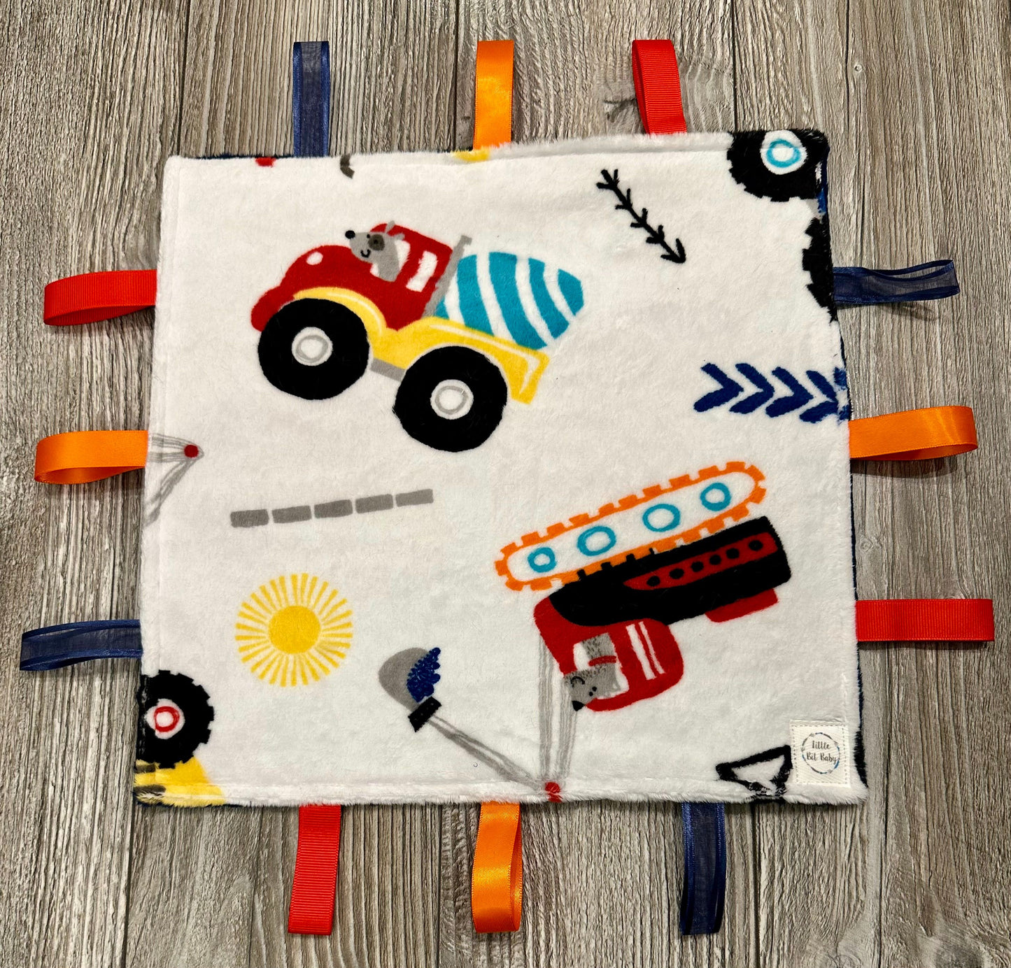 White and Blue Construction Vehicles WITH Crinkle