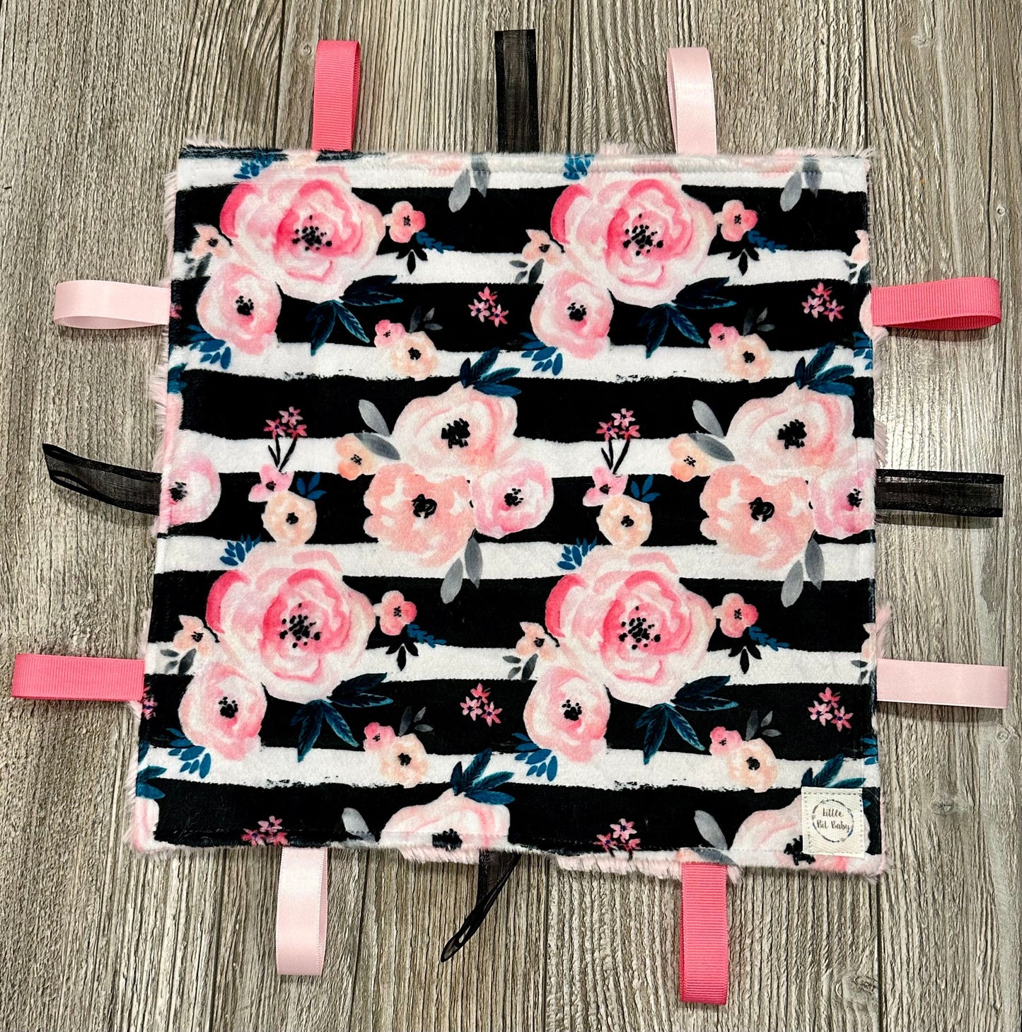 Pink Florals and Black and White Lines WITH Crinkle