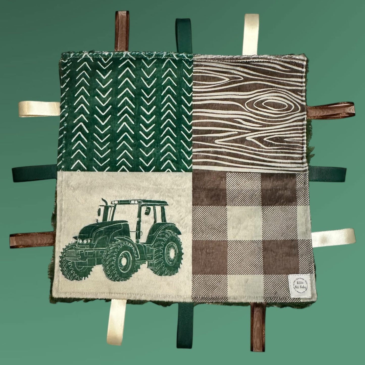 Green and Brown Tractors WITH Crinkle