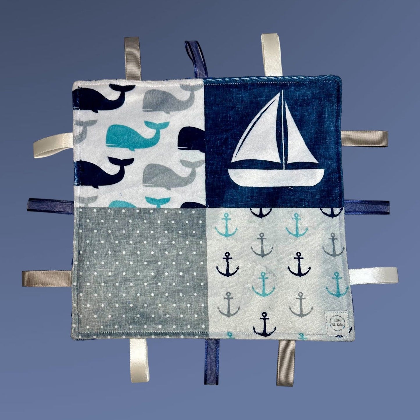Navy Blue and Grey Nautical (Print 1) WITH Crinkle