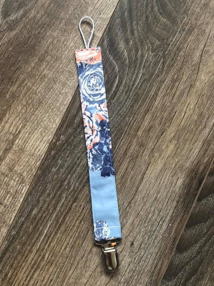 Blue with White and Pink Florals