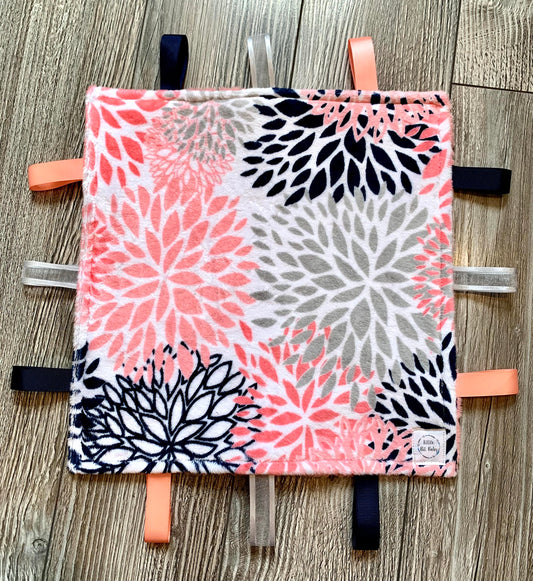 Coral and Navy Blooms WITH Crinkle