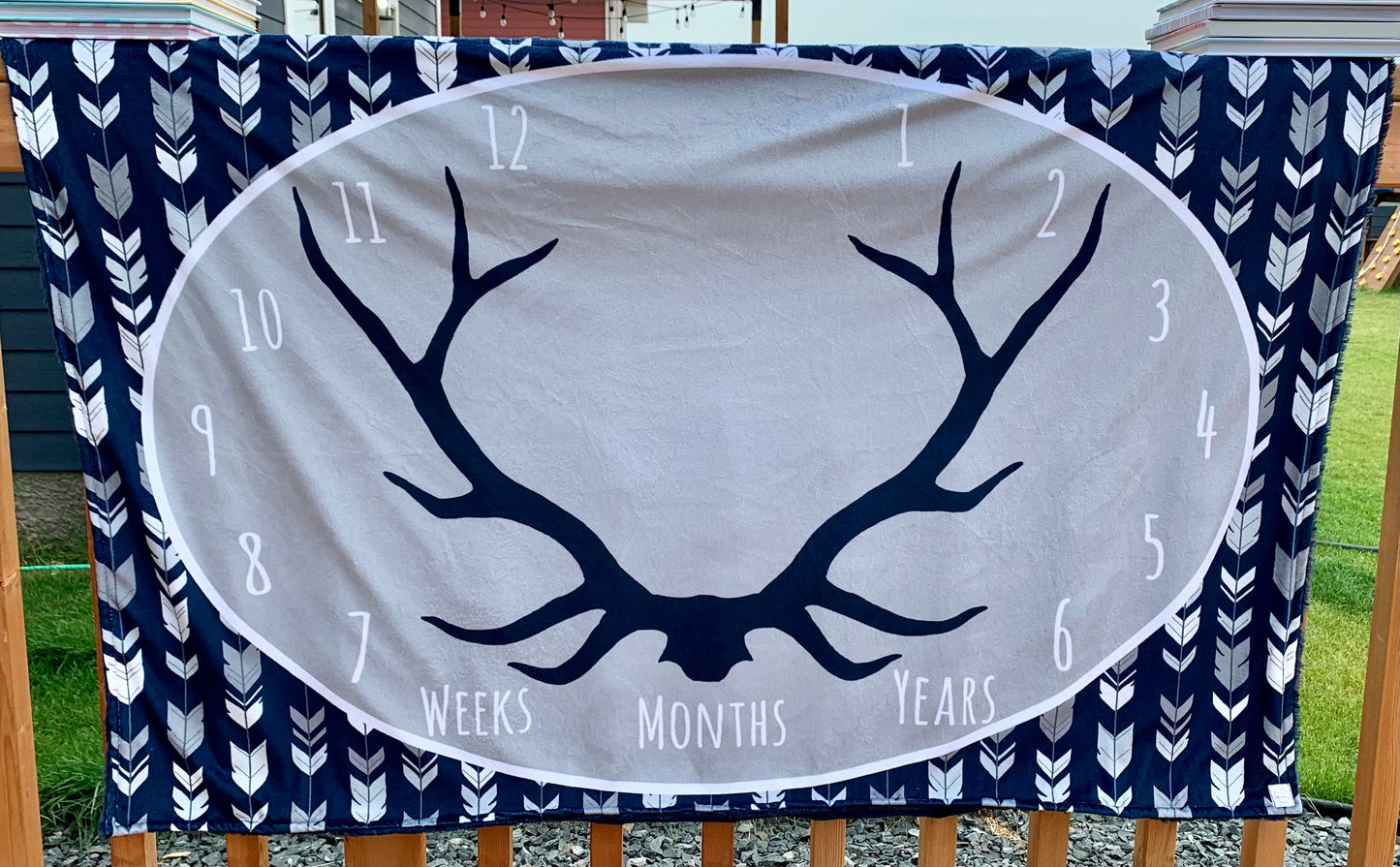 Navy Antlers and Arrows - CRIB SIZE