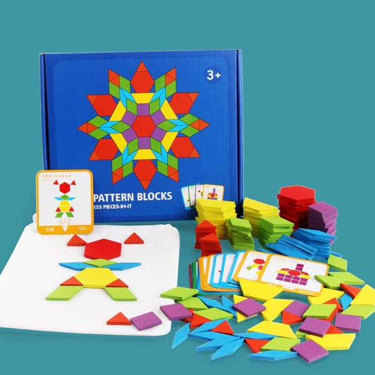 155 Pc Colourful Pattern Blocks