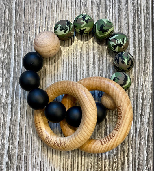 Beech Wood Rattle - Black Camo