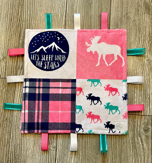 Teal and Pink Moose WITH Crinkle (Print 2)