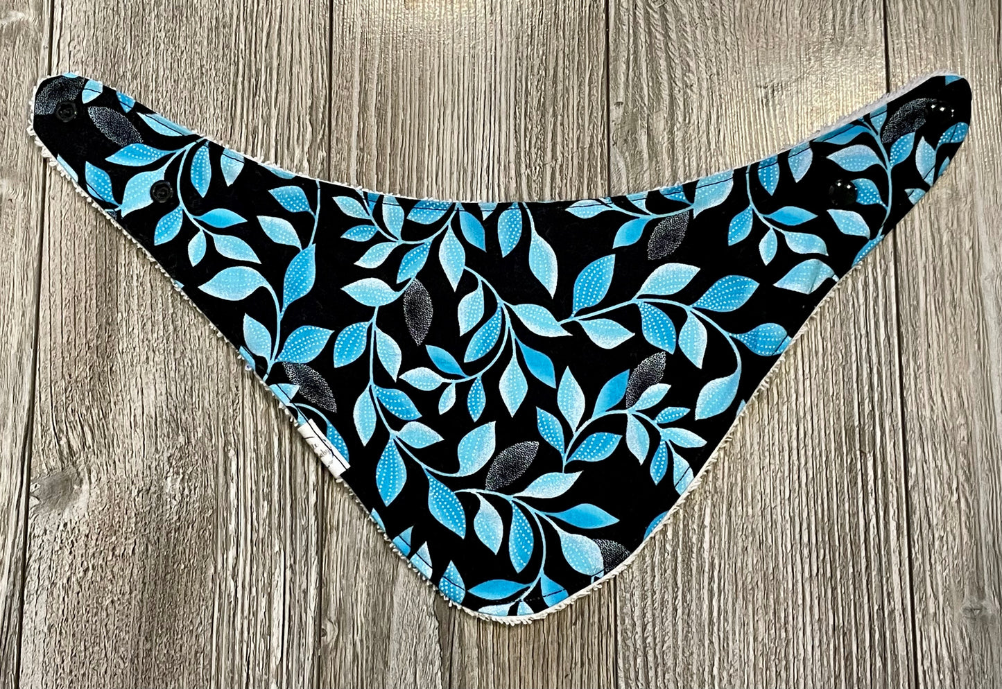 Black with Blue Leaves