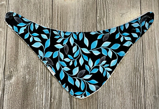 Black with Blue Leaves
