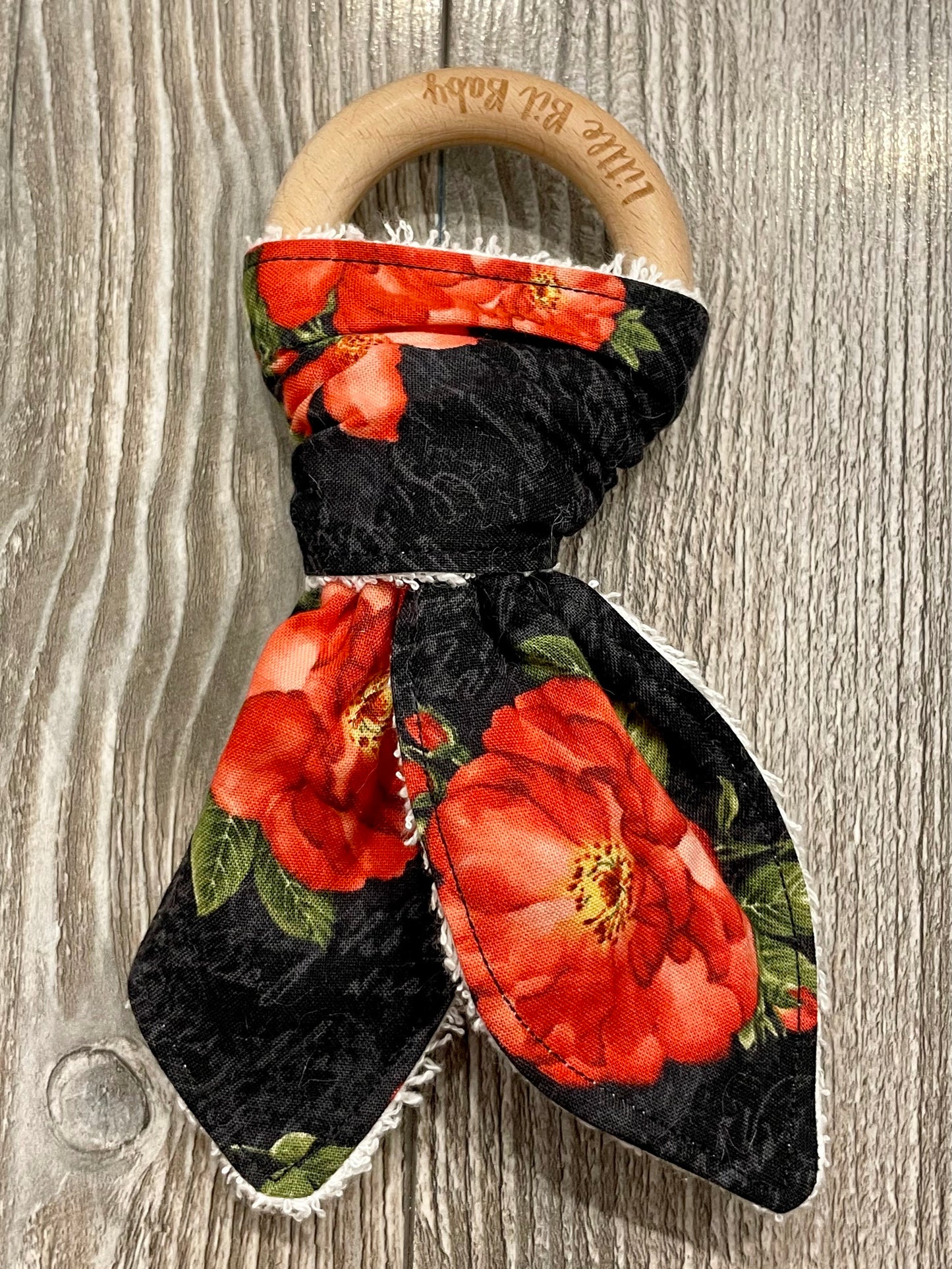 Black with Red Florals