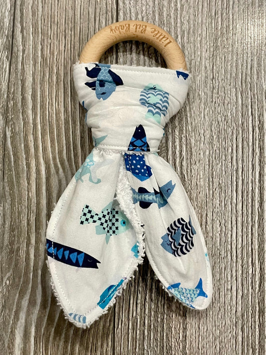 White with Blue Fish