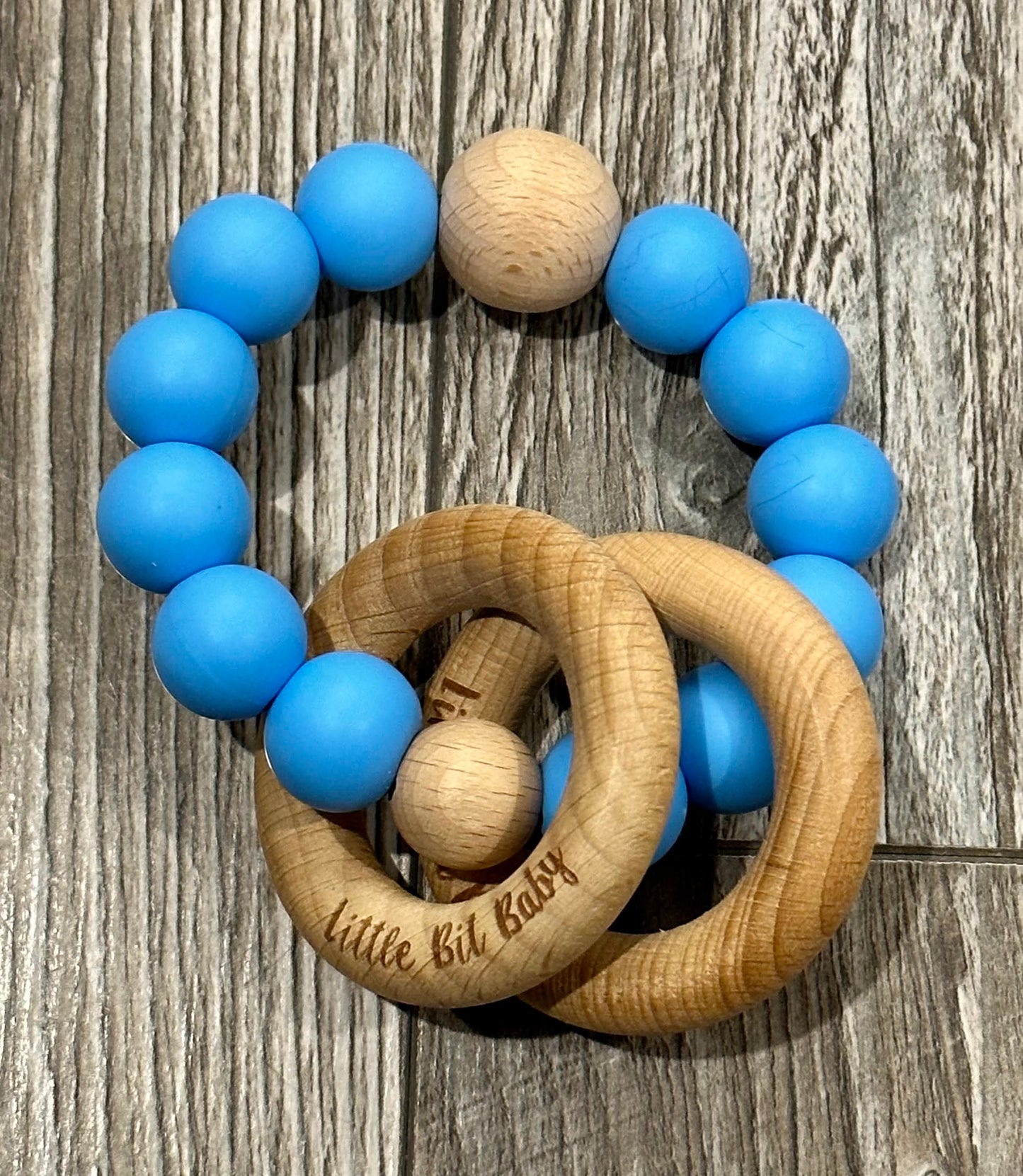 Beech Wood Rattle - All Blue