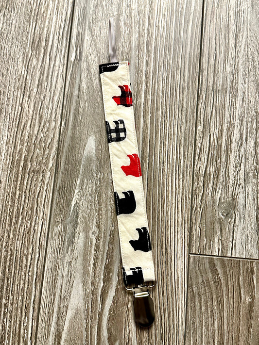 White with Black and Red Bears