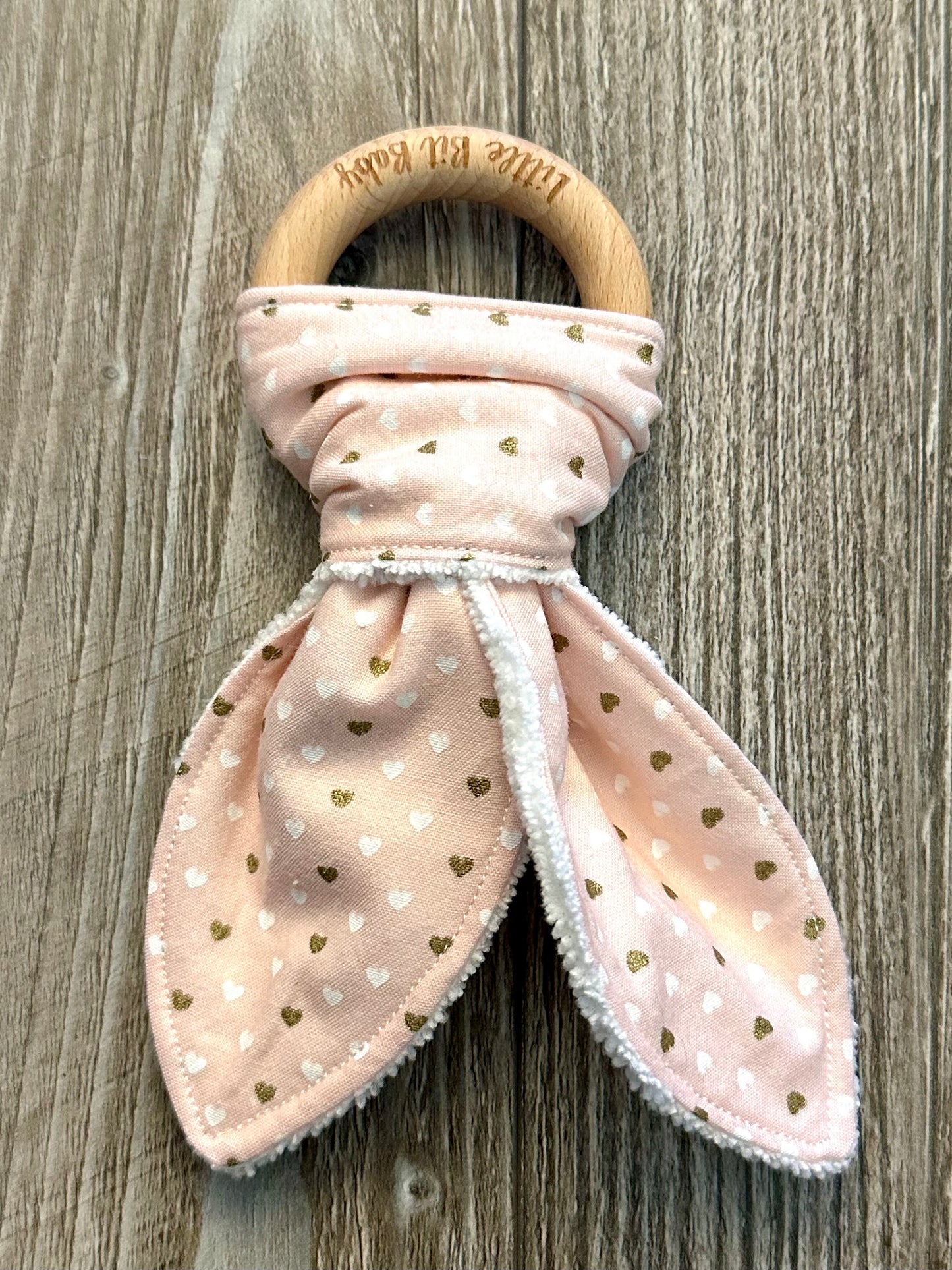 Pink with Gold Hearts