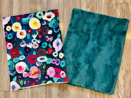 Dark Teal Flowers