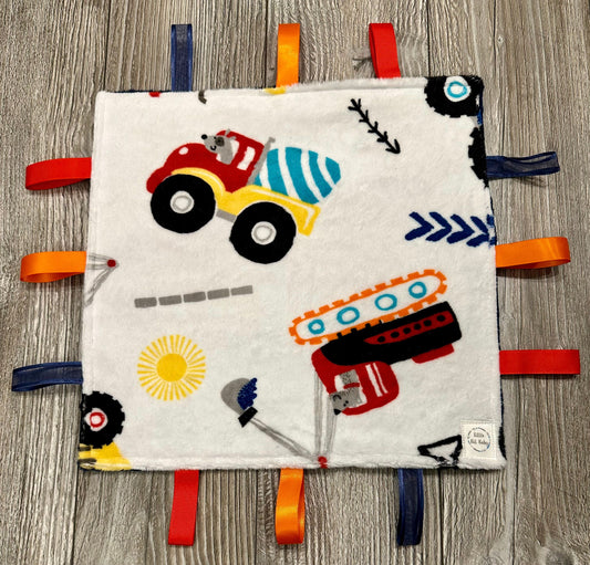 White and Blue Construction Vehicles WITH Crinkle