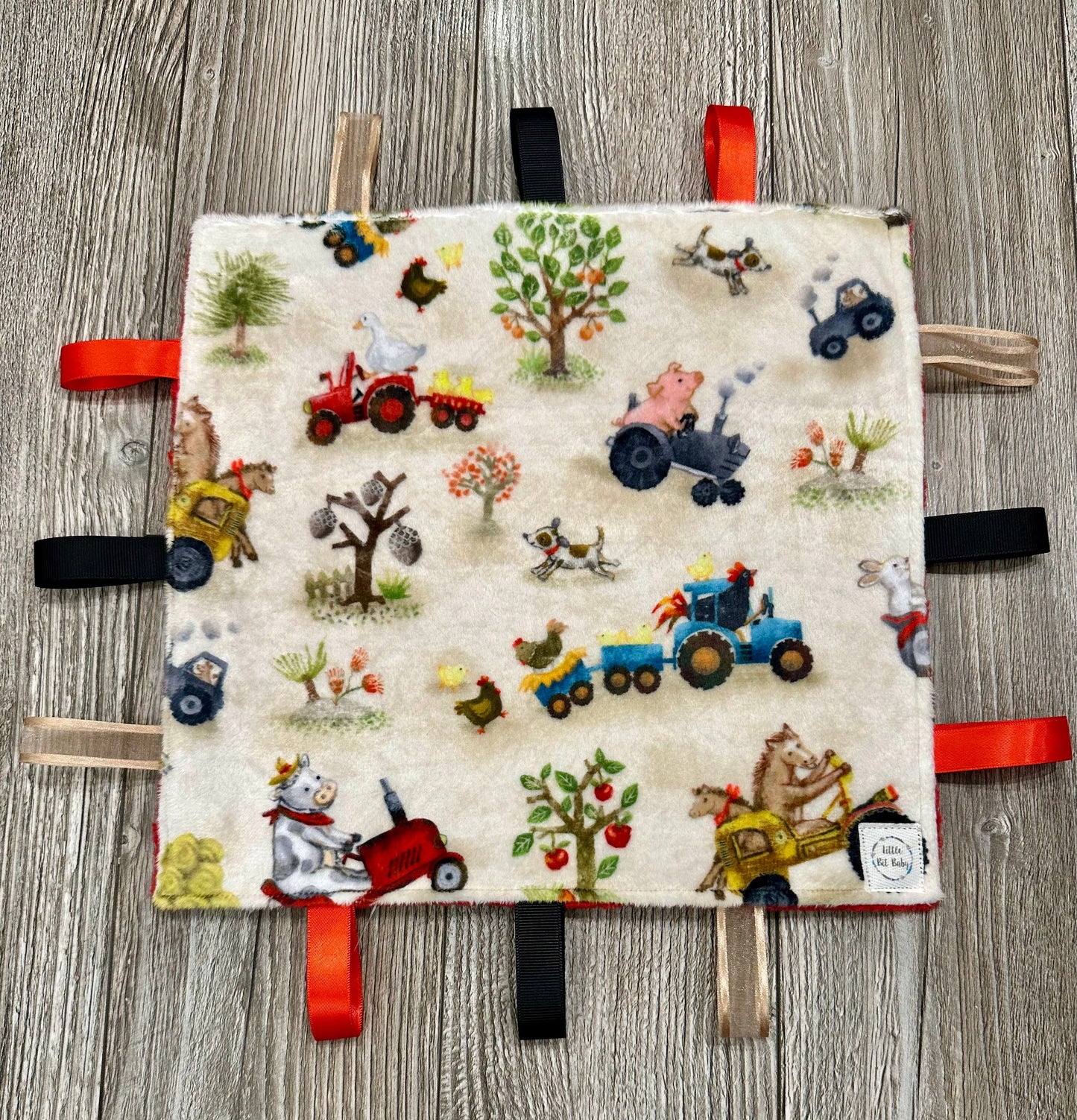 Red and Beige Farm Animals WITH Crinkle