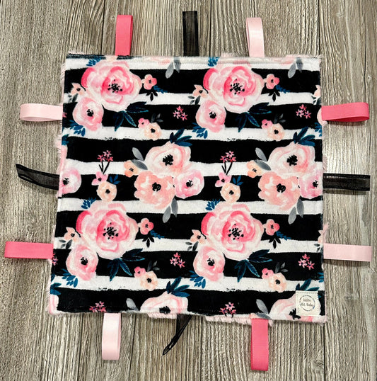 Pink Florals and Black and White Lines WITH Crinkle