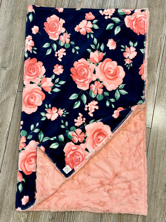 Navy and Coral Florals