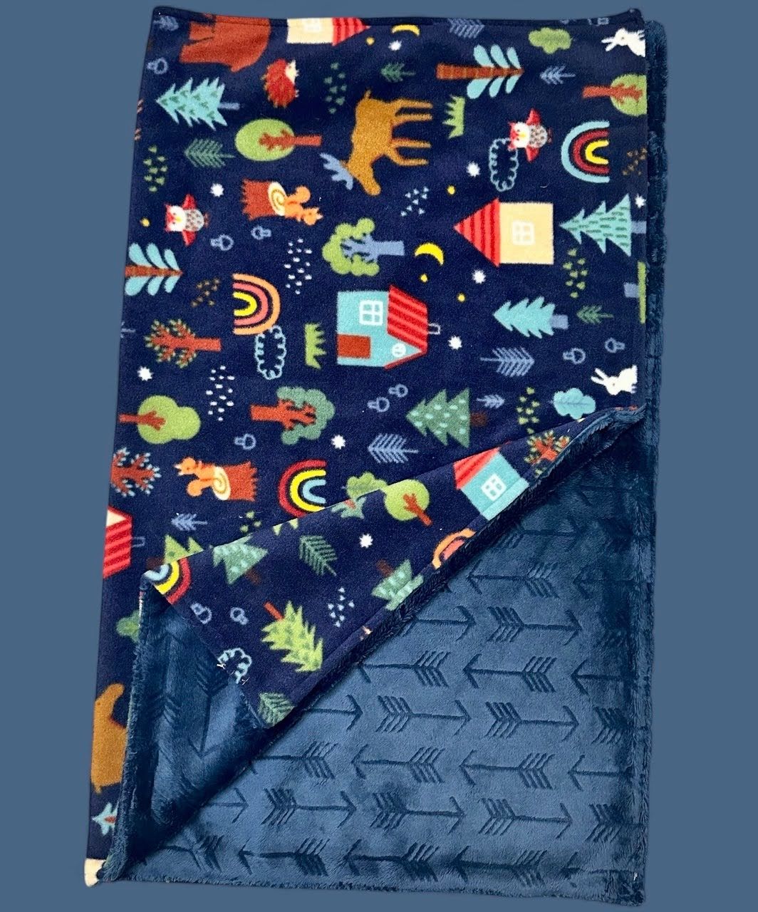 Navy Woodland Creatures (Fleece Front)