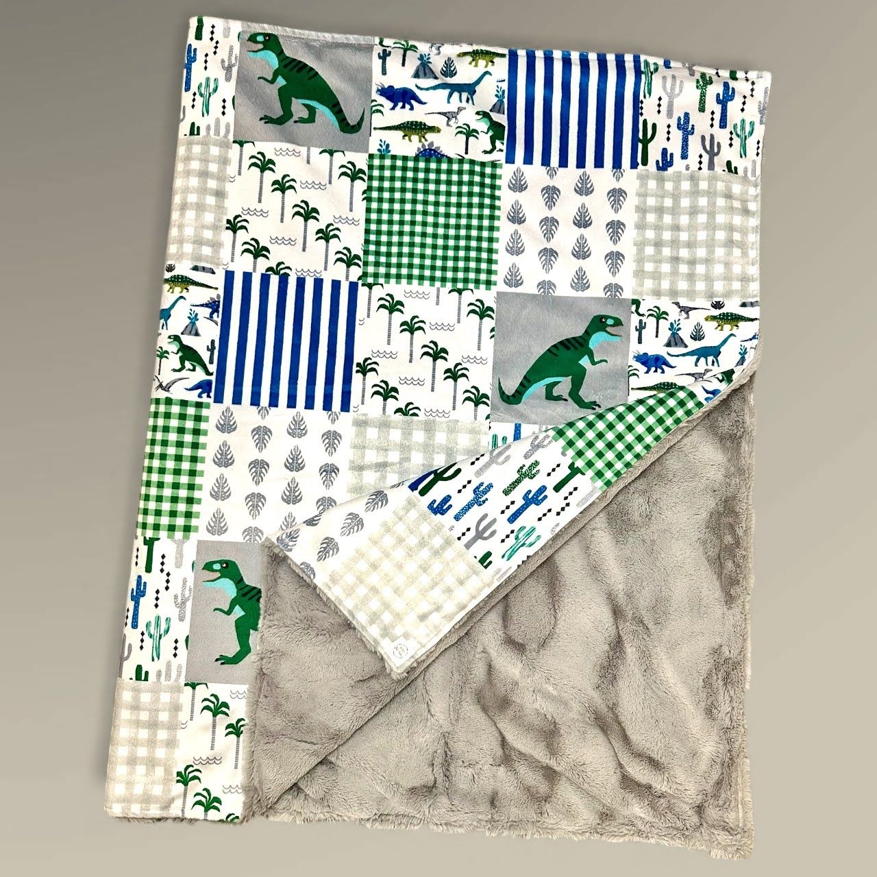 Green and Grey Dinosaurs - CRIB SIZE