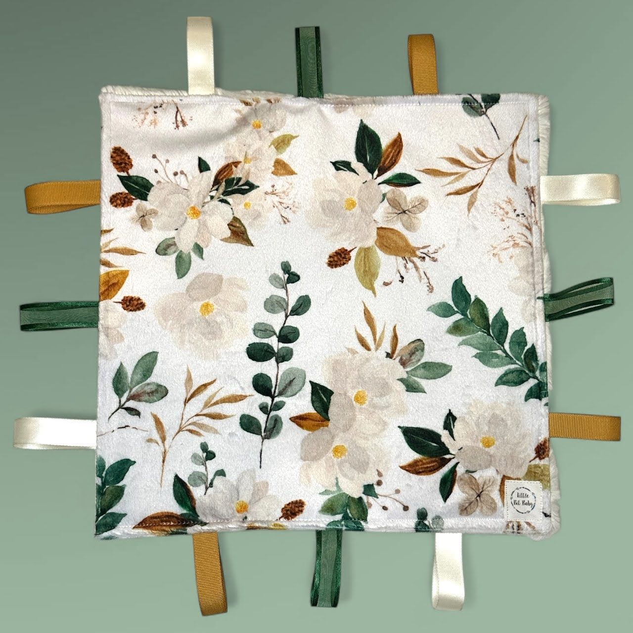 White and Green Florals WITH Crinkle