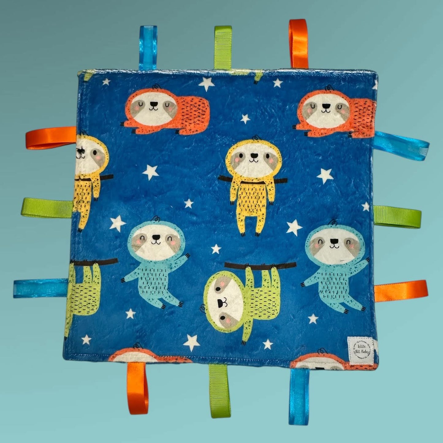 Royal Blue Colorful Sloths WITH Crinkle