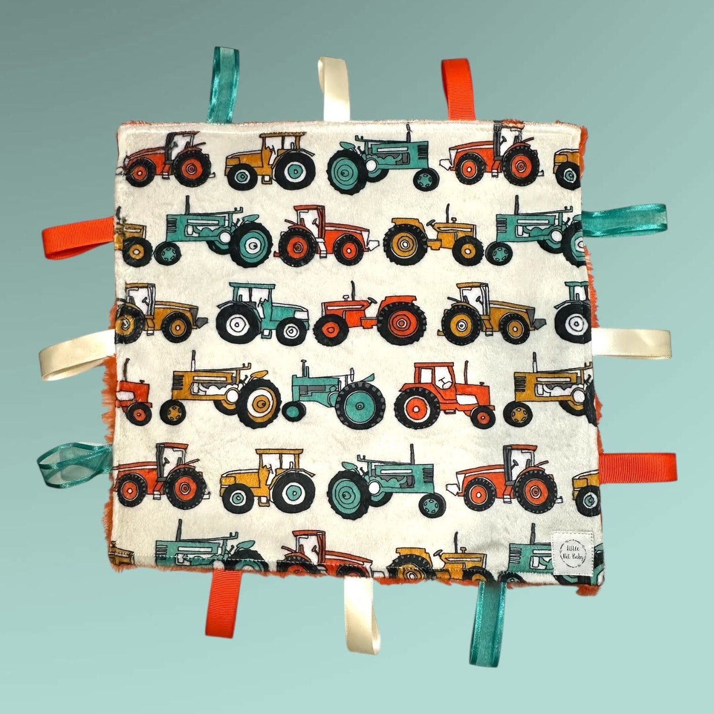 Orange and Teal Tractors WITH Crinkle
