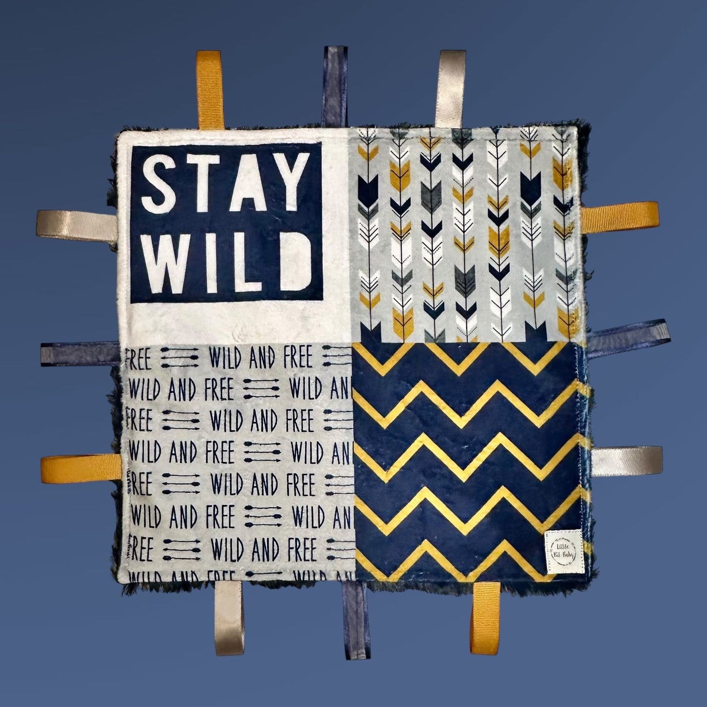 Navy Blue and Gold Wild and Free (Print 1) WITH Crinkle