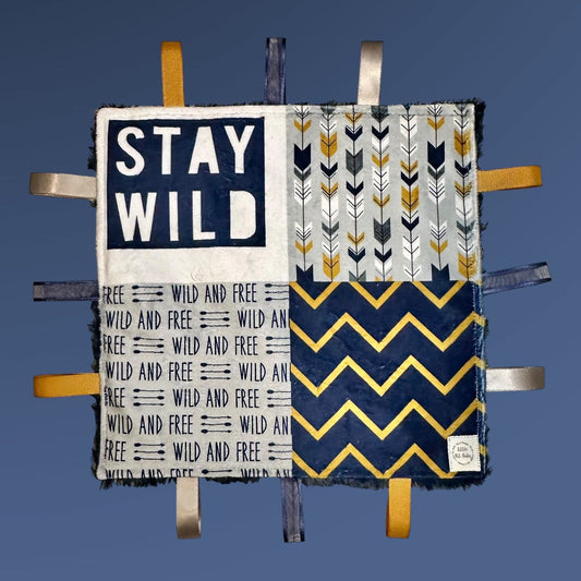 Navy Blue and Gold Wild and Free (Print 1) WITH Crinkle